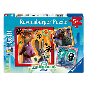 Puzzle Zootropolis: Město zvířat 3x49 dílků