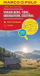 Rakousko č. 3 - Vorarlbersko, Tyrolsko 1:200 000 / regionální mapa