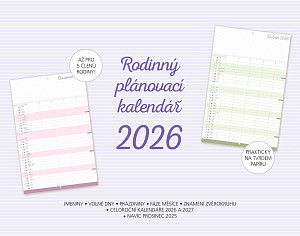 Rodinný plánovací kalendář 2026 - prázdný