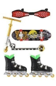 Sada skateboard, waveboard, brusle, koloběžka