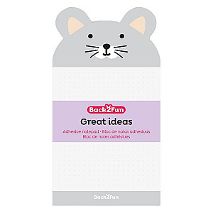 Samolepicí bloček - Myš, 60 listů, 90 g, tečky, šedý