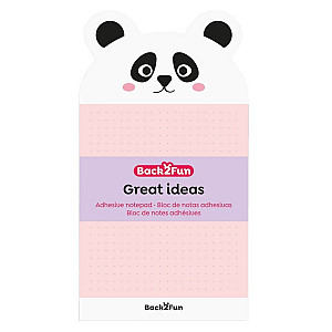 Samolepicí bloček - Panda, 60 listů, 90 g, tečky, mix barev