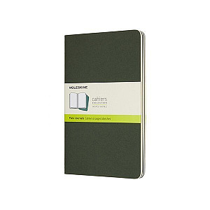 Sešity Moleskine Cahier, L, čisté, 3 ks - tm. zelené
