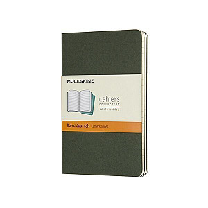 Sešity Moleskine Cahier, S, linkované, 3 ks - tm. zelené