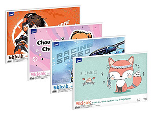 Skicák A3/20 listů - mix motivů