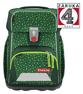 Školní aktovka BASIS, Green Graphics - 4 dílný set, AGR certifikát