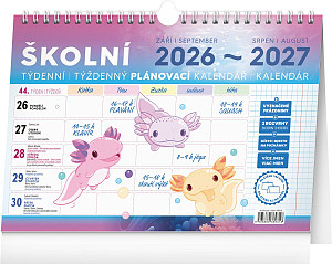 Školní plánovací kalendář s háčkem 2027, 30 x 21 cm