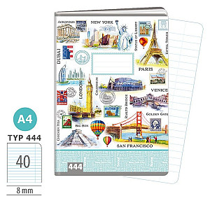 Školní sešit A4, 40 listů, typ 444 Travel Time