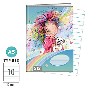 Školní sešit A5, 10 listů, typ 513 Rainbow Ella