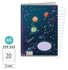 Školní sešit A5, 20 listů, typ 523 Cosmic adventure
