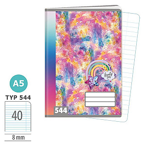 Školní sešit A5, 40 listů, typ 544 Rainbow Ella