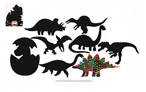 Škrabací obrázek Dinosaurus/9 ks