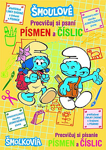 Šmoulové - Procvičuj si psaní písmen a číslic + stíratelný popisovač s plstěným hrotem