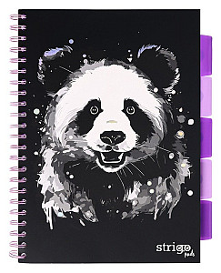Spirálový blok A4, 100l, 80g, linkovaný - Panda