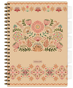 Spirálový sešit A4 s pořadačem Floral Scape