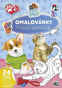 Štěňátka a koťátka - Omalovánky A4 se samolepkami