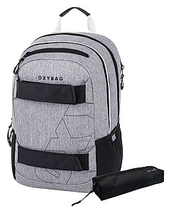 Studentský batoh + etue OXY SPORT Grey Melange