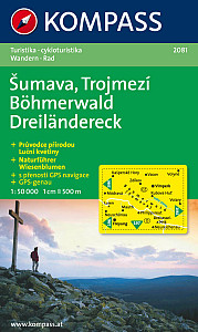 Šumava, Trojmezí, Böhmerwald, Dreiländereck 1:50 000 / turistická mapa KOMPASS 2081