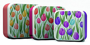 Svačinový box 3ks - M/L/XL - Tulipány