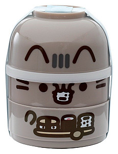 Svačinový box se dvěma patry Bento - Kočka Pusheen