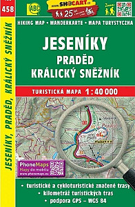 SC 458 Jeseníky, Praděd, Kralický Sněžník 1:40 000