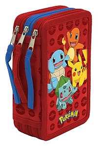 Třípatrový penál naplněný Pokémon