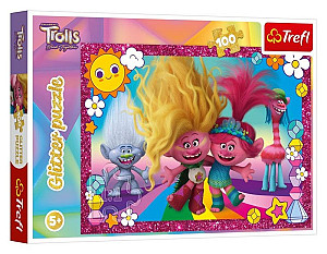 Třpytivé puzzle Trollové 3 100 dílků