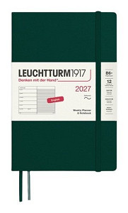 Týdenní plánovač & Zápisník Forest Green, Paperback B6+ 2027, Softcover, anglicky