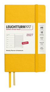 Týdenní plánovač & Zápisník Sunflower, Pocket A6 2027, anglicky