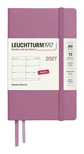 Týdenní plánovač Dusty Rose, Pocket A6 2027, anglicky