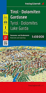 Tyrolsko – Dolomity – Gardské jezero 1:450 000 / automapa + panoramatická mapa