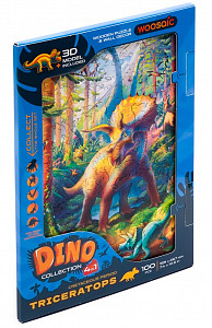 Unidragon dřevěné puzzle Dinosaurus -Triceratops