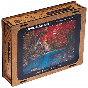Unidragon dřevěné puzzle - Erawan vodopád velikost M