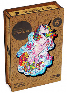 Unidragon dřevěné puzzle - Jednorožec velikost S