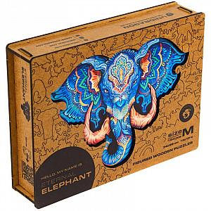 Unidragon dřevěné puzzle - Slon velikost M