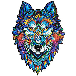 Unidragon dřevěné puzzle - Vlk velikost L