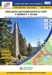 VIA CZECHIA - Jižní stezka, BOX 3, Krajinou Novohradských hor a Šumavy 1 : 25 000