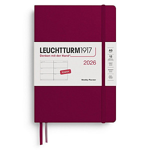 Weekly Planner 2026 Medium (A5) Port Red