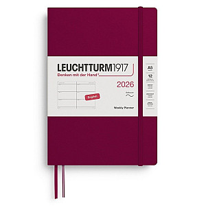 Weekly Planner 2026 Medium (A5) Port Red