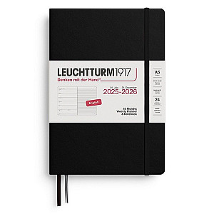 Weekly Planner & Notebook 2026 Medium (A5) 18 Months Black