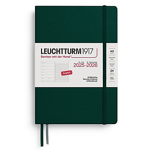 Weekly Planner & Notebook 2026 Medium (A5) 18 Months Forest Green