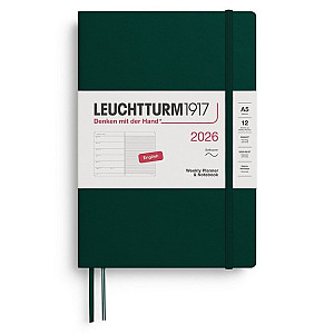 Weekly Planner & Notebook 2026 Medium (A5) Forest Green