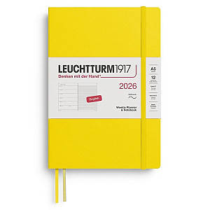 Weekly Planner & Notebook 2026 Medium (A5) Lemon