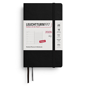 Weekly Planner & Notebook 2026 Pocket (A6) Black