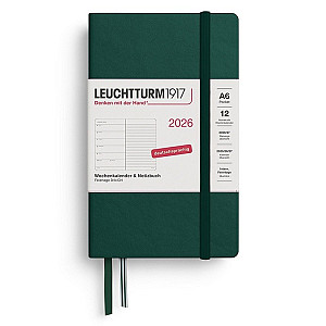 Weekly Planner & Notebook 2026 Pocket (A6) Forest Green
