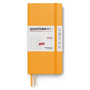 Weekly Planner & Notebook 2026 Wallet (B6+ x A6) Rising Sun - tečkovaný