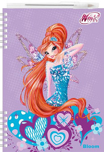 Winx club - Zápisník A5 s efektem 3D a vazbou Twin Wire + pero