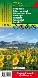 WK 012 Hohe Wand, Schneebergland, Gutensteiner Alpen, Piestingtal, Lilienfeld, Triestingtal, Berndorf 1:50 000/mapa