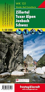WK 151 Zillertal, Tuxer Alpen, Jenbach, Schwaz 1:50 000/mapa