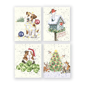 Wrendale Designs Sada dárkových kartiček s obálkou - Vánoční nadílka